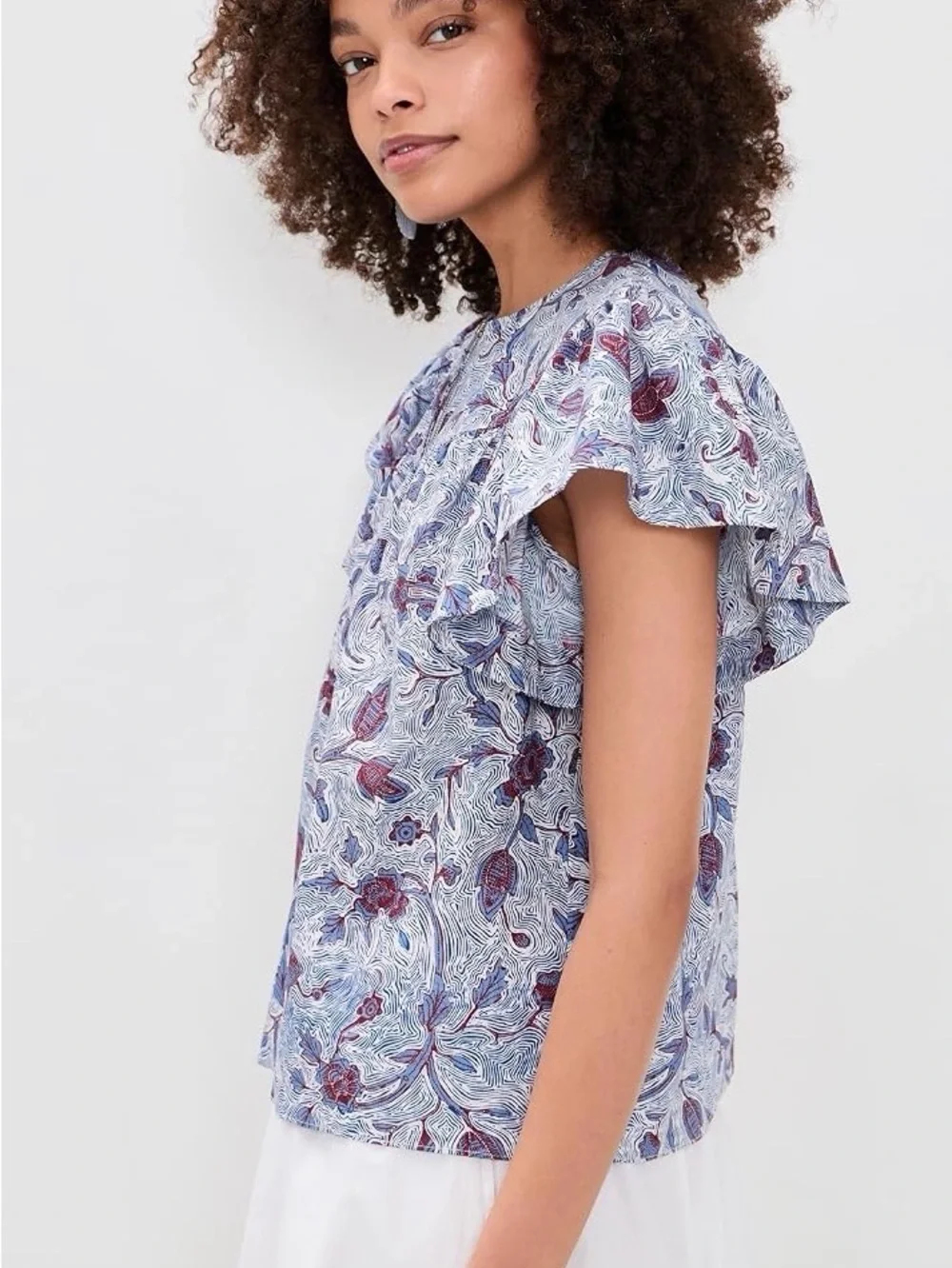 Ulla Johnson Perline short sleeve cotton blouse size 4 Women's Top gardenia